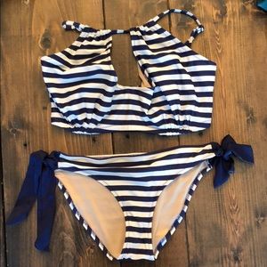 Navy Blue & White Bikini set